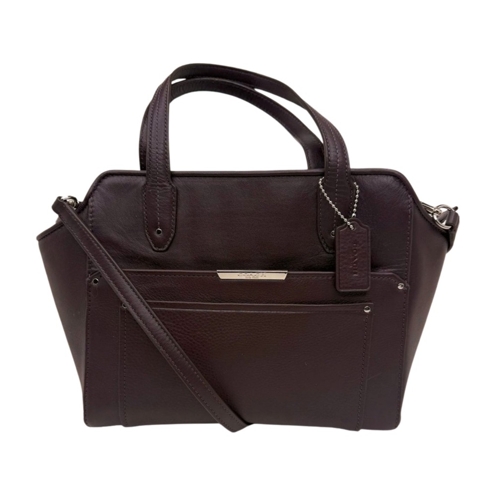 Coach EUC 2014 Deep Plum Purple Leather Shoulder Crossbody Bag | Style F32944